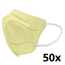 Respirators bērnu izmērs FFP2 Kids NR CE 0370 dzeltena 50gab