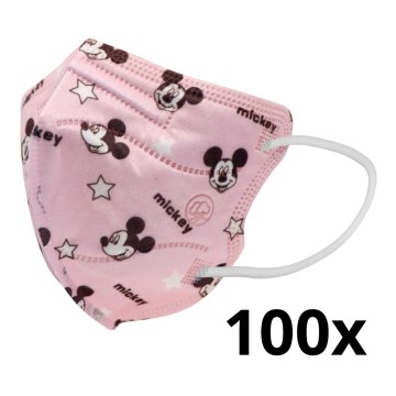 Respirators bērnu izmērs FFP2 Kids NR CE 0370 Mickey rozā 100gb