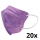 Respirators bērnu izmērs FFP2 Kids NR CE 0370 violets 20gab