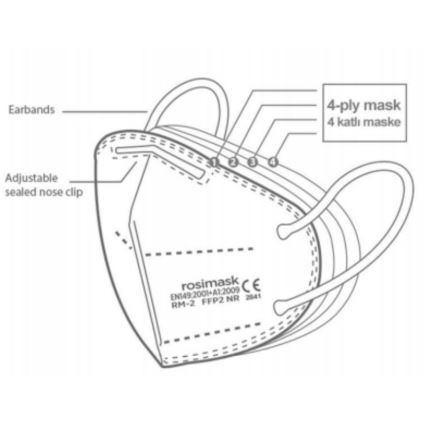 Respirators bērnu izmērs FFP2 ROSIMASK MR-12 NR dzeltens 1gab