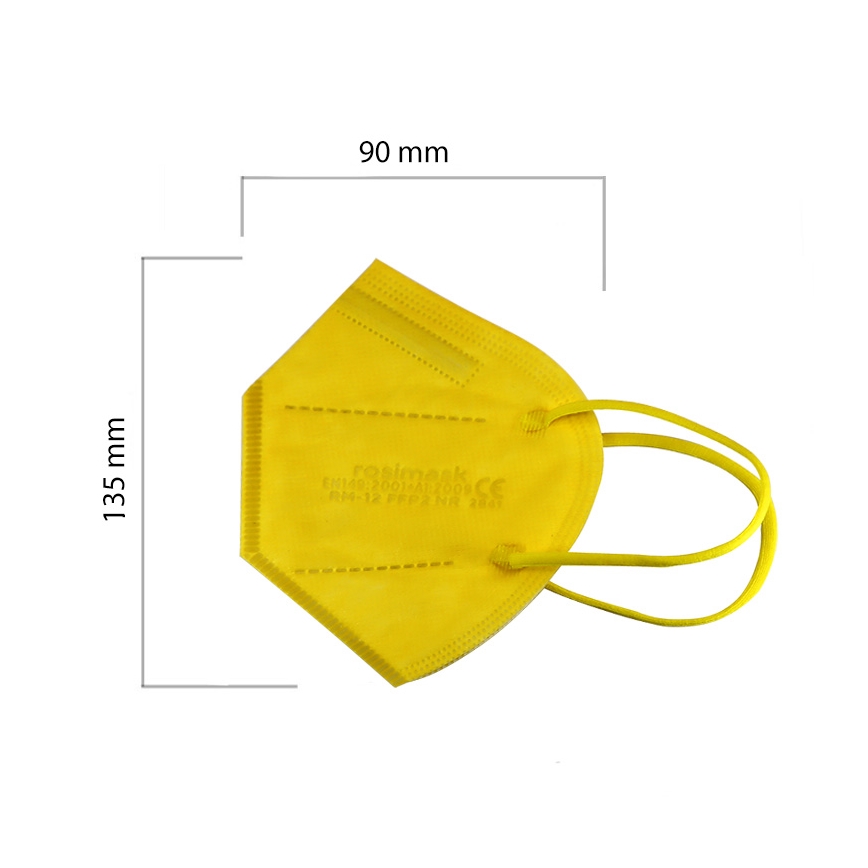 Respirators bērnu izmērs FFP2 ROSIMASK MR-12 NR dzeltens 1gab