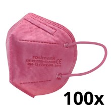 Respirators bērnu izmērs FFP2 ROSIMASK MR-12 NR rozā 100 gab