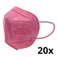 Respirators bērnu izmērs FFP2 ROSIMASK MR-12 NR rozā 20gab