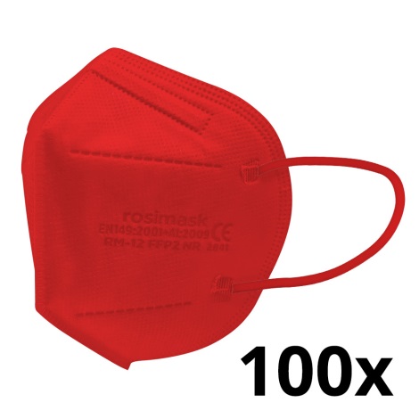 Respirators bērnu izmērs FFP2 ROSIMASK MR-12 NR sarkana 100gab