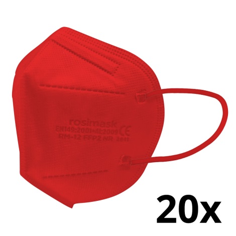 Respirators bērnu izmērs FFP2 ROSIMASK MR-12 NR sarkans 20gab