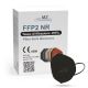 Respirators FFP2 NR CE 0598 melns 1gab