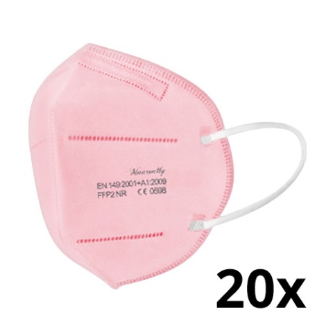 Respirators FFP2 NR CE 0598 rozā 20gab