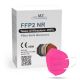 Respirators FFP2 NR CE 0598 tumši rozā 1gab