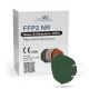 Respirators FFP2 NR CE 0598 tumši zaļš 1gab