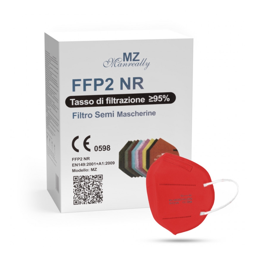 Respirators FFP2 NR CE 2163 sarkans 1gab