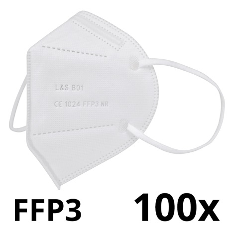 Respirators FFP3 NR L&S B01 - 5 slāņu - 99,87% efektivitāte 100gab