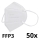 Respirators FFP3 NR L&S B01 - 5 slāņu - 99,87% efektivitāte 50gab