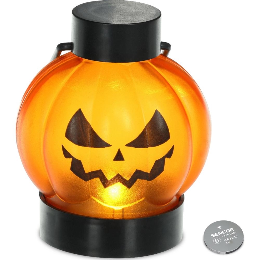 KOMPLEKTS 6x LED Rotājums HALLOWEEN LED/1xCR2032/silti balta ķirbji