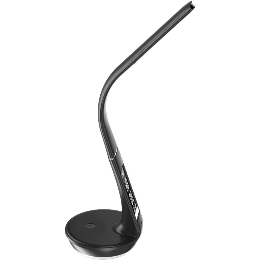 LED Aptumšojama galda lampa ar bezvadu uzlādi Qi 5W un ekrāns LED/6W/230V/1xCR2032 3000/4000/6000K melna