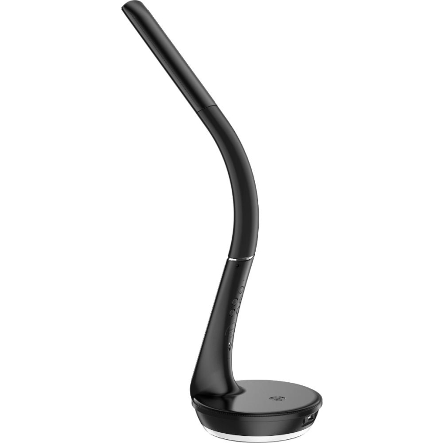LED Aptumšojama galda lampa ar bezvadu uzlādi Qi 5W un ekrāns LED/6W/230V/1xCR2032 3000/4000/6000K melna