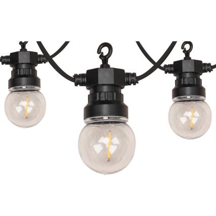 LED Āra dekoratīva virtene GARLAND G45 10xE27/230V 8m IP44 silti balta