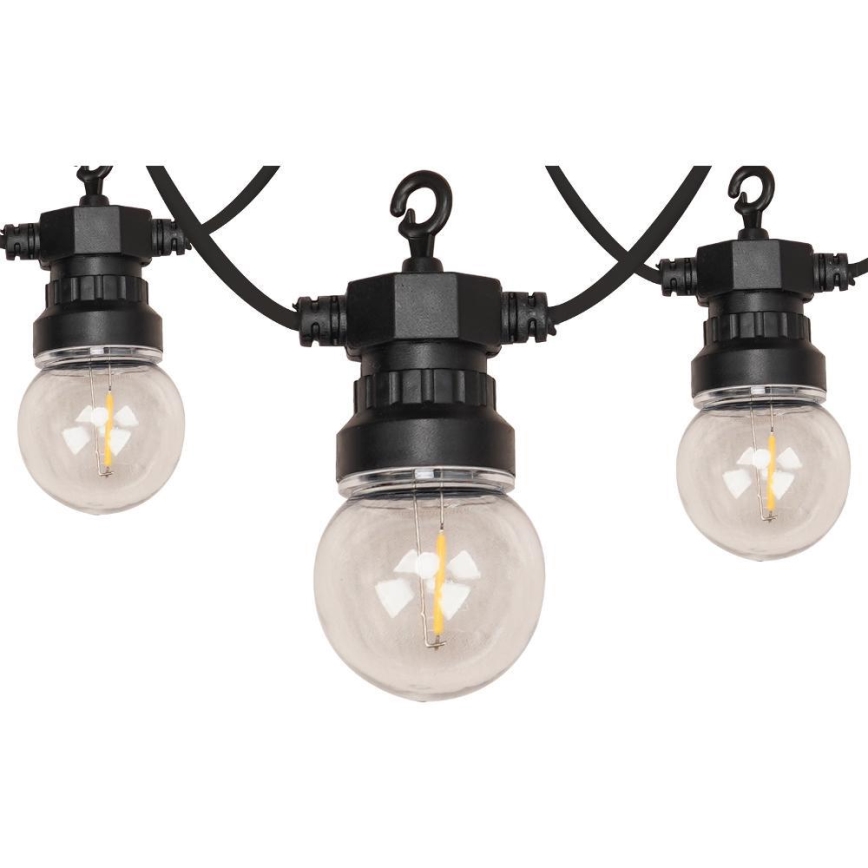 LED Āra dekoratīva virtene GARLAND G45 10xE27/230V 8m IP44 silti balta