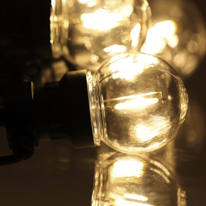 LED Āra dekoratīva virtene GARLAND G45 10xE27/230V 8m IP44 silti balta