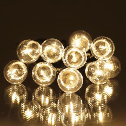 LED Āra dekoratīva virtene GARLAND G45 10xE27/230V 8m IP44 silti balta