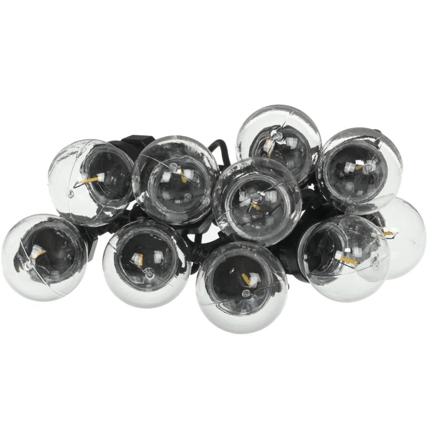 LED Āra dekoratīva virtene GARLAND G45 10xE27/230V 8m IP44 silti balta