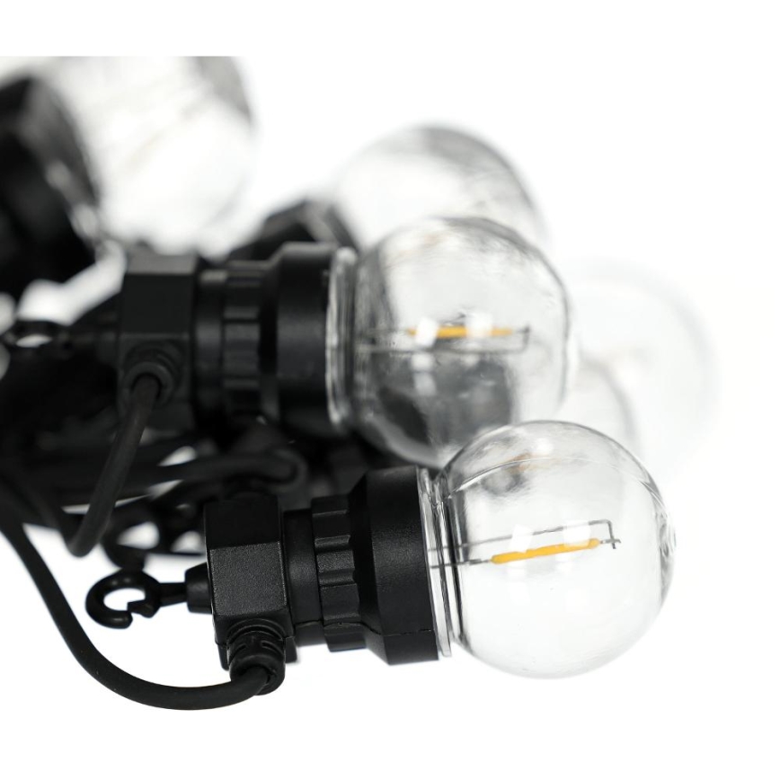 LED Āra dekoratīva virtene GARLAND G45 10xE27/230V 8m IP44 silti balta