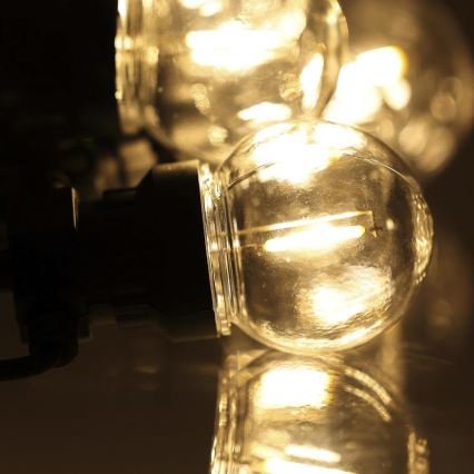 LED āra dekoratīvā virtene GIRLANDA G45 10xE27/230V 8m IP44 silti balta