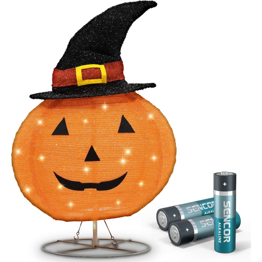 LED Āra rotājums HALLOWEEN LED/3xAA/silti balta IP44 pumpkin
