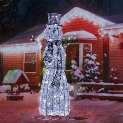 LED Āra Ziemassvētku rotājums LED/3,6W/230V/vēsi balts 124 cm IP44 sniegavīrs