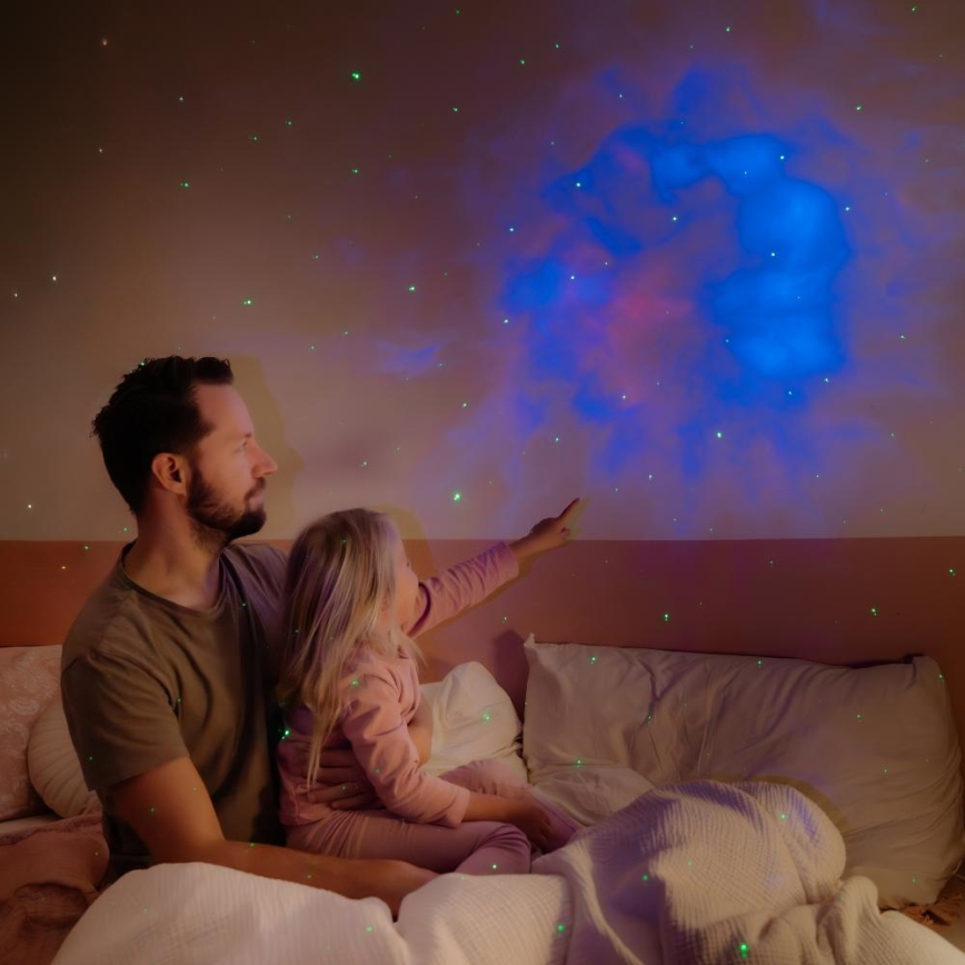 LED bērnu projektors 230V astronauts 12,5 cm + tālvadības pults