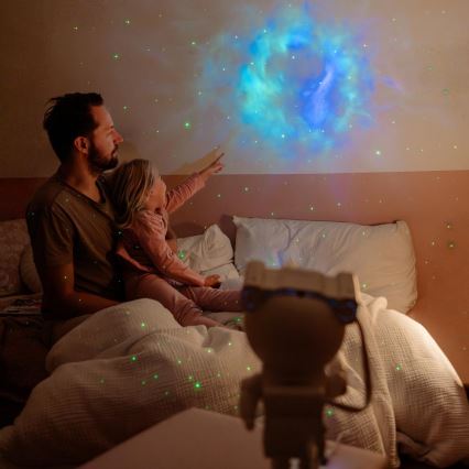 Retlux - LED bērnu projektors 230V astronauts 23,3 cm + tālvadības pults