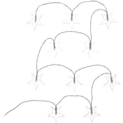 LED dekoratīvā virtene 10xLED/2xAA 1,8m auksti balta