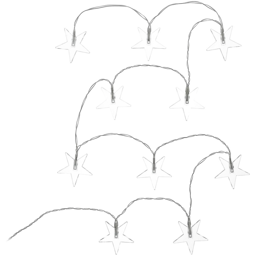 LED dekoratīvā virtene 10xLED/2xAA 1,8m auksti balta