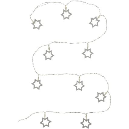 LED dekoratīvā virtene 10xLED/2xAA 1,8m silti balta