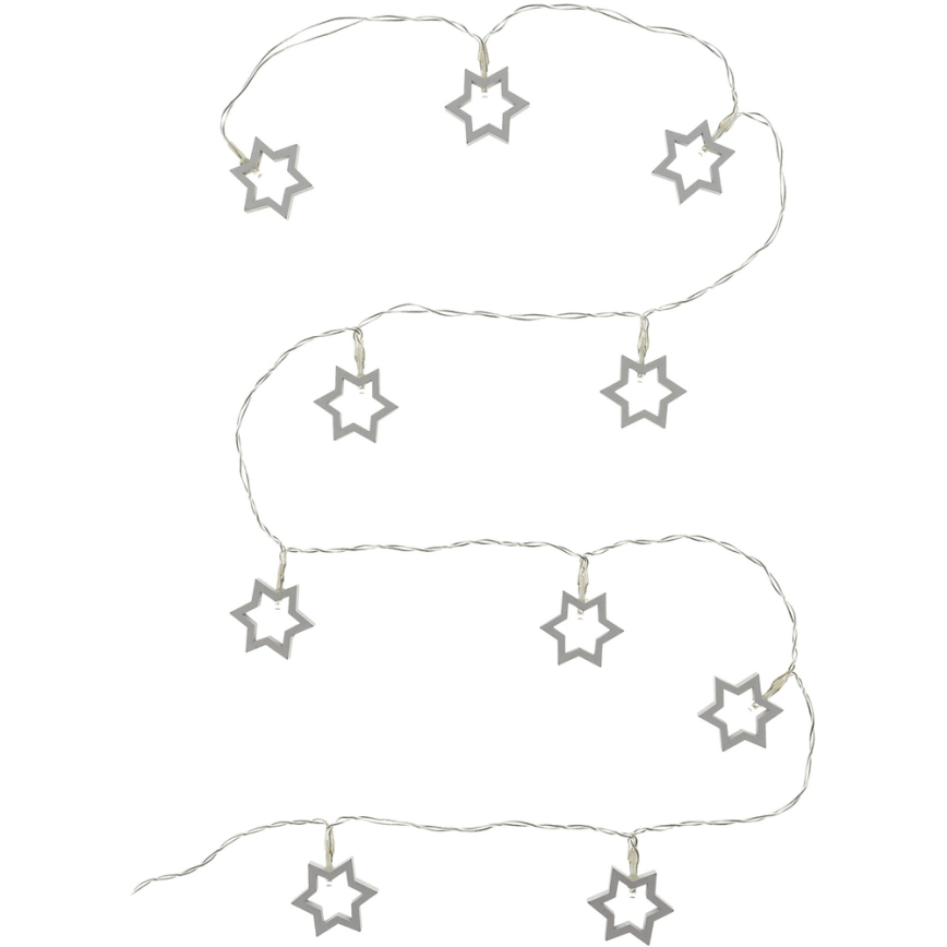 LED dekoratīvā virtene 10xLED/2xAA 1,8m silti balta