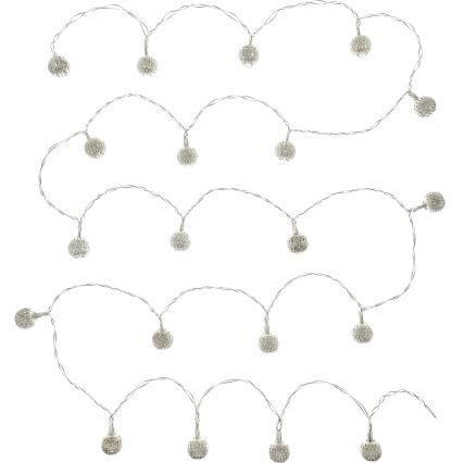 LED Dekoratīva virtene 20xLED/3xAA silti balta