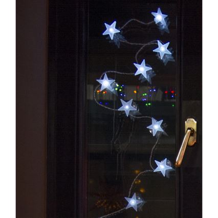 LED dekoratīvā virtene ar piesūcekņiem 10xLED/2xAA 1,8m auksta balta