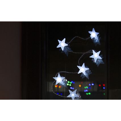 LED Dekoratīva virtene ar piesūcekņiem 10xLED/2xAA 1,8m vēsi balta
