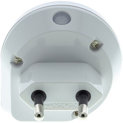 LED Kontaktligzdas orientācijas lampa ar sensoru LED/0,4W/230V 3000K balta