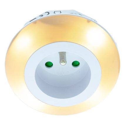 LED Orientējošais gaismeklis ar krēslas sensoru un kontaktligzdu LED/0,6W/230V