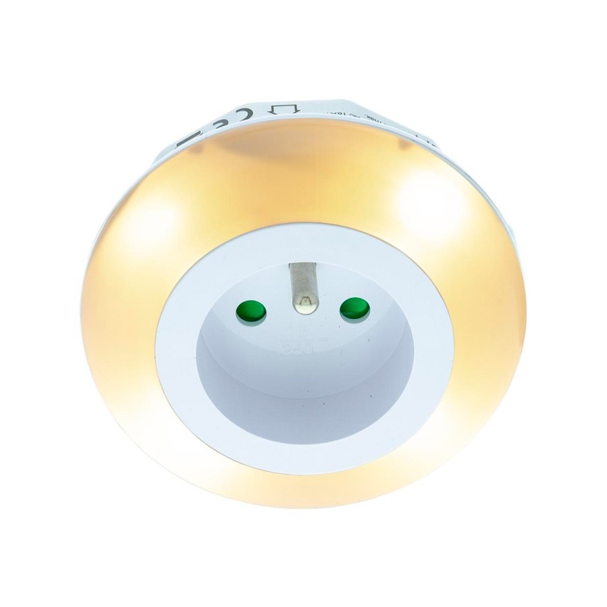 LED Orientējošais gaismeklis ar krēslas sensoru un kontaktligzdu LED/0,6W/230V
