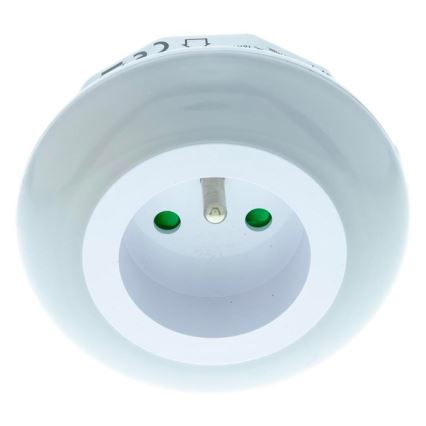 LED Orientējošais gaismeklis ar krēslas sensoru un kontaktligzdu LED/0,6W/230V