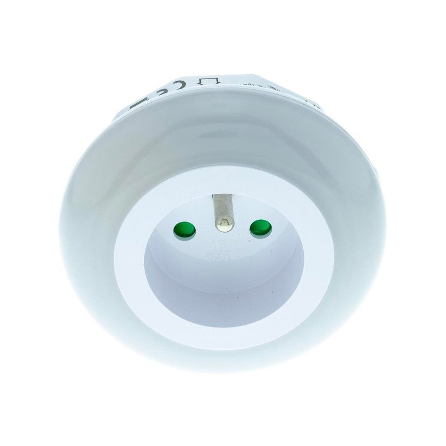 LED Orientējošais gaismeklis ar krēslas sensoru un kontaktligzdu LED/0,6W/230V