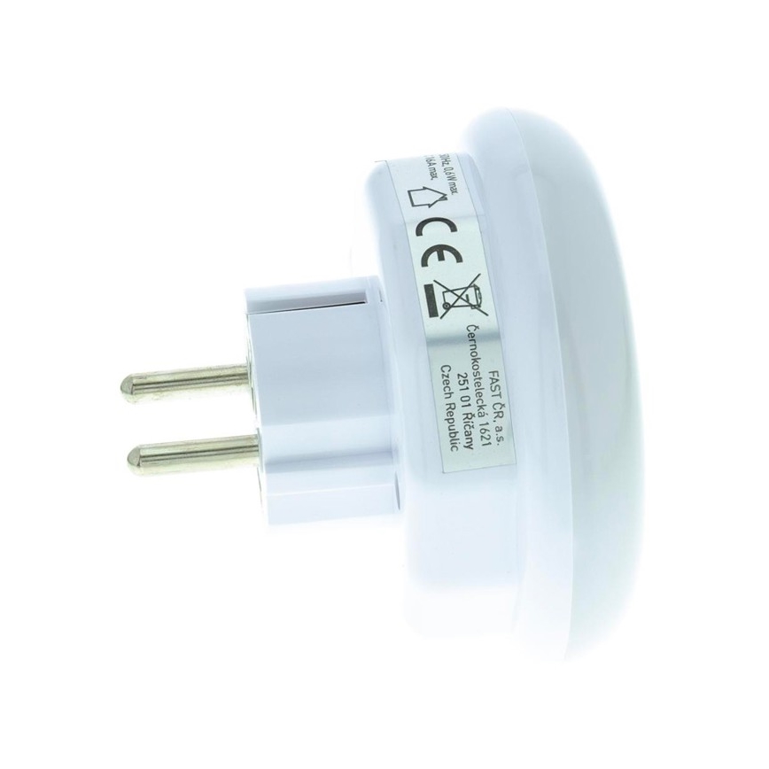 LED Orientējošais gaismeklis ar krēslas sensoru un kontaktligzdu LED/0,6W/230V