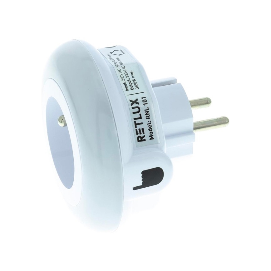 LED Orientējošais gaismeklis ar krēslas sensoru un kontaktligzdu LED/0,6W/230V