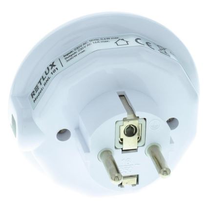 LED Orientējošais gaismeklis ar krēslas sensoru un kontaktligzdu LED/0,6W/230V