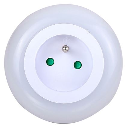 LED Orientējošais gaismeklis ar krēslas sensoru un kontaktligzdu LED/0,6W/230V