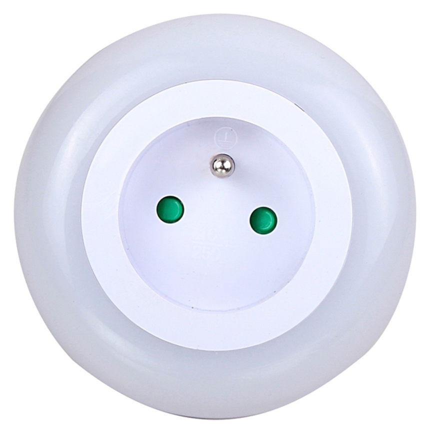 LED Orientējošais gaismeklis ar krēslas sensoru un kontaktligzdu LED/0,6W/230V