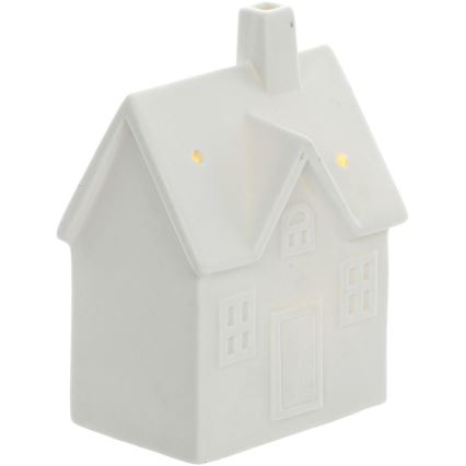 LED Porcelāns rotājums LED/3xLR44/silti balta māja balta