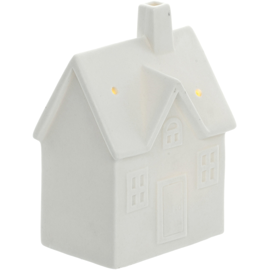 LED Porcelāns rotājums LED/3xLR44/silti balta māja balta