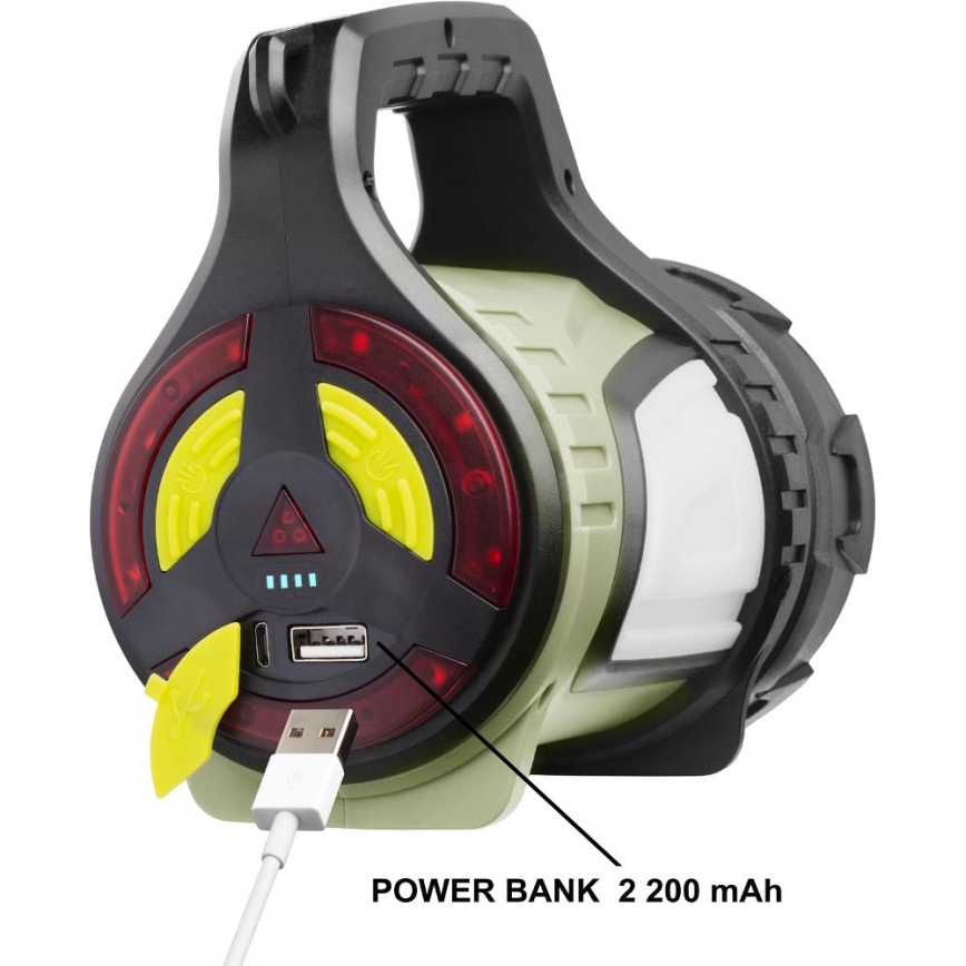 Retlux - LED ar regulējamu spilgtumu āra uzlādējamā laterna ar powerbankas funkciju LED/21W/4400 mAh IP44